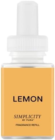 Pura & Simplicity Home Scent Refill - Smart Air Diffuser - Up to 120-Hours of Luxury Fragrance per Refill - Home Essential - Clean & Safe Diffuser Fragrance - 2 Pack, Lemon