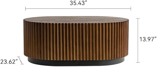 Nesting Coffee Table Set of 2, Modern Round Wooden Circle Accent Coffee Tables for Small Spaces Living Room Bedroom Balcony Office Drum Side Table
