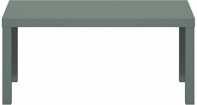 Furinno Classic Coffee Table, Modern Rectangle Coffee Table with 1.8 Inch Thick Tabletop, Side Table for Living Room, Home Office, Sage Green