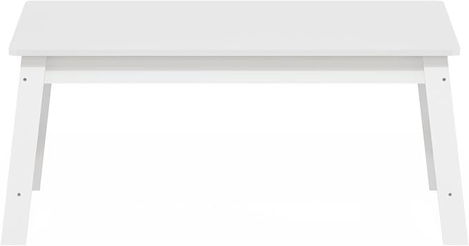 Furinno Beginning Coffee Table, Modern Coffee Table with H-Legs, Side Table, for Living Room, Bedroom, Home Office, White