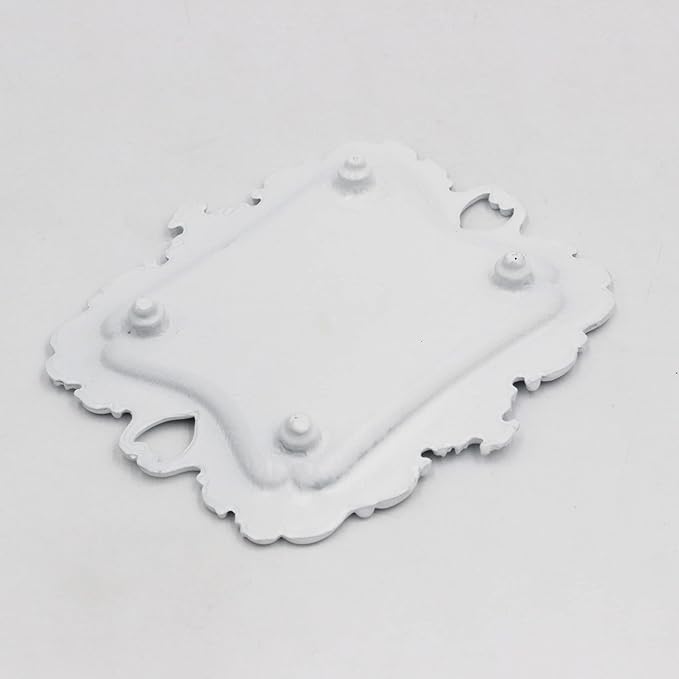 (2 PACK) Vintage Small White Ring Dish, Birthday & Wedding Gifts for Women,Wedding Ring Tray - White