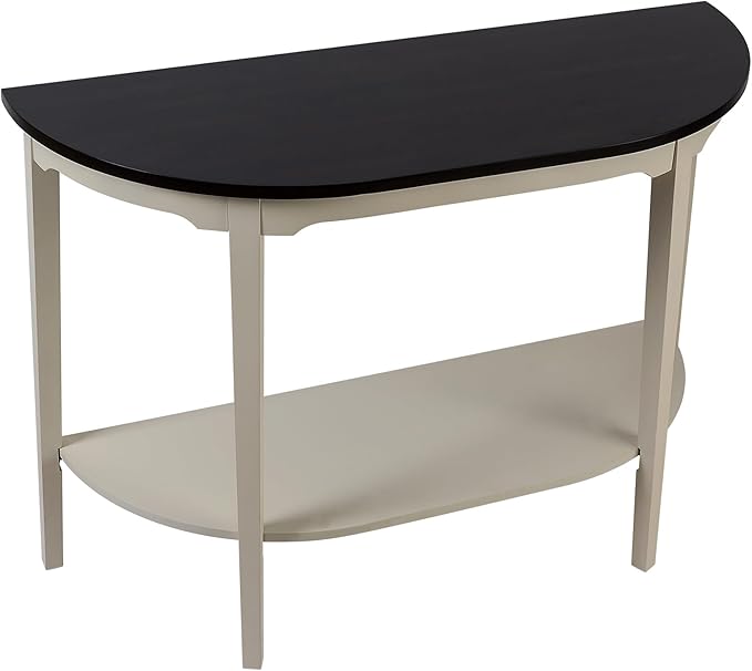 Half-Moon Console Table, 41" Long Sofa Table with Storage,2-Tier Brown Entryway Table for Living Room, Hallway, Entrance, Foyer