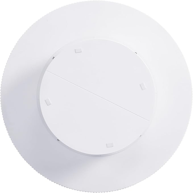 31.5" Round Fluted Coffee Table, Modern Wood Circle Coffee Table, White Fluted Tea Center Table with Thick Tabletop & Sturdy Pedestal for Living Room Apartment- Easy Assembly