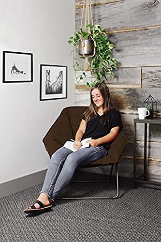 Zenithen Limited Indoor Portable Plush Hexagon Dish Folding Chairs for Dorm, Game, Bedroom, Perfect for Reading, Studying, Relaxing, Journaling and Lounging, Brown (Pack of 1)