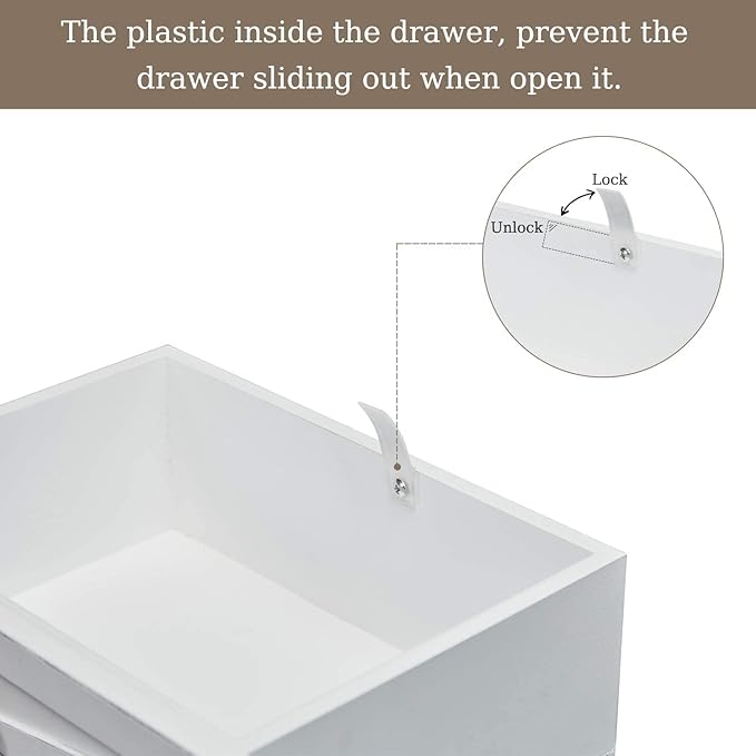 KINTNESS Console Table with 2 Drawers, Farmhouse Sofa End Table with Shelves for Entryway Living Room Hallway, White