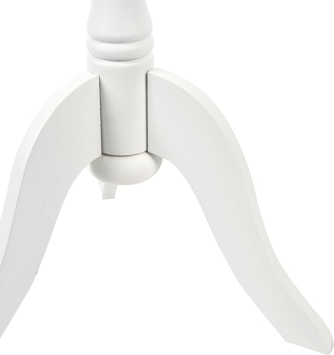 Decor Therapy Simplify Round Pedestal Accent Table, 24" x 15" x 15", White