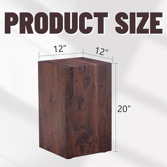 Side Table, End Table with Wood Grain, Modern Beside Sofa Couch Tables, Cube Accent Living Room Table, Bedside Table Nightstand for Small Spaces, Bedroom