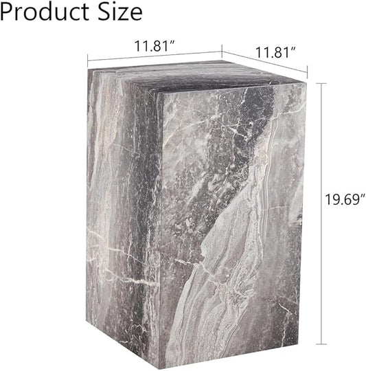 End Table Living Room Table, Faux Marble Sofa Couch Side Table, Bedside Nightstand for Small Spaces, Bedroom