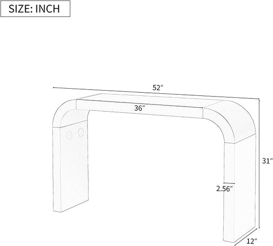 kevinplus 52'' Modern Console Table Sofa Table Minimalist Entryway Table, Contemporary Narrow Console Table Sofa Table for Living Room Dining Room Kitchen Entryway, Curved Tabletop, Black