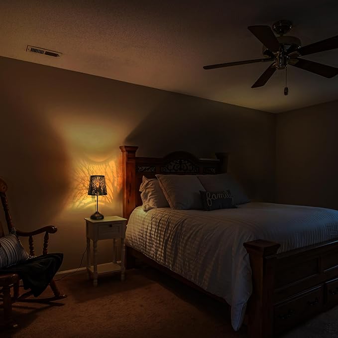 Timeflies 2 Pack Table Lamp with Dimmer, 3 Levels Dimmable Touch Lamps for nightstand, Touch Switch Shadow Black Table Lamp for nightstand Bedroom Living Room desks Halloween Room Decor