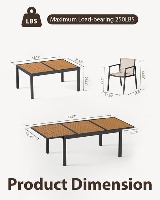 ZANDOR Outdoor Patio Dining Chairs Set of 2,Aluminum Patio Dining Chairs with Armrests, All-Weather Furniture for Lawn,Garden,Yard, Poolside and Indoor,Grey