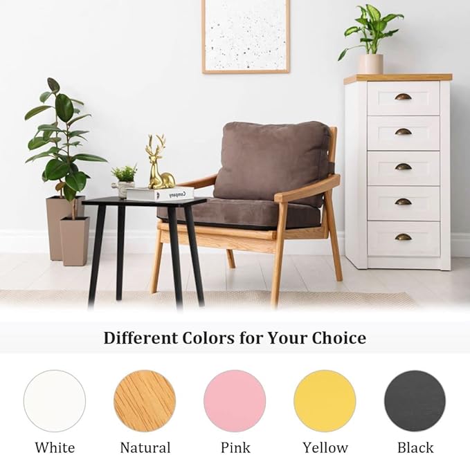 FORAOFUR Black Side/End Table, Modern, Minimalist Wooden Small Accent Table with Natural Legs for Living Room, Bedroom, Balcony and Office, Home Decor