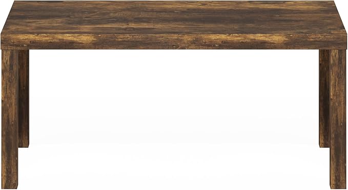 Furinno Classic Coffee Table, Modern Rectangle Coffee Table with 1.8 Inch Thick Tabletop, Side Table for Living Room, Home Office, Amber Pine