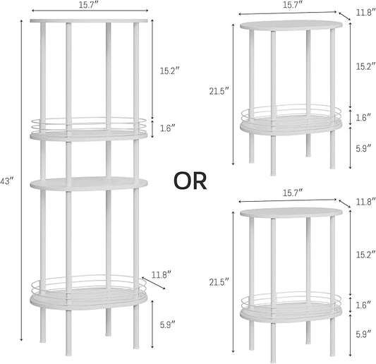 Small Round Side Table,Bedside Table with Storage,Morden Round Nightstand,Samll Side Table for Living Room,Bathroom,Bedroom, Nursery, Laundry, White