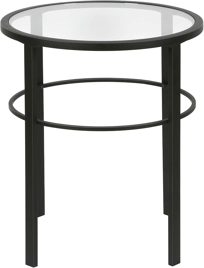 Henn&Hart 20" Wide Round Side Table in Blackened Bronze, Table for Living Room, Bedroom