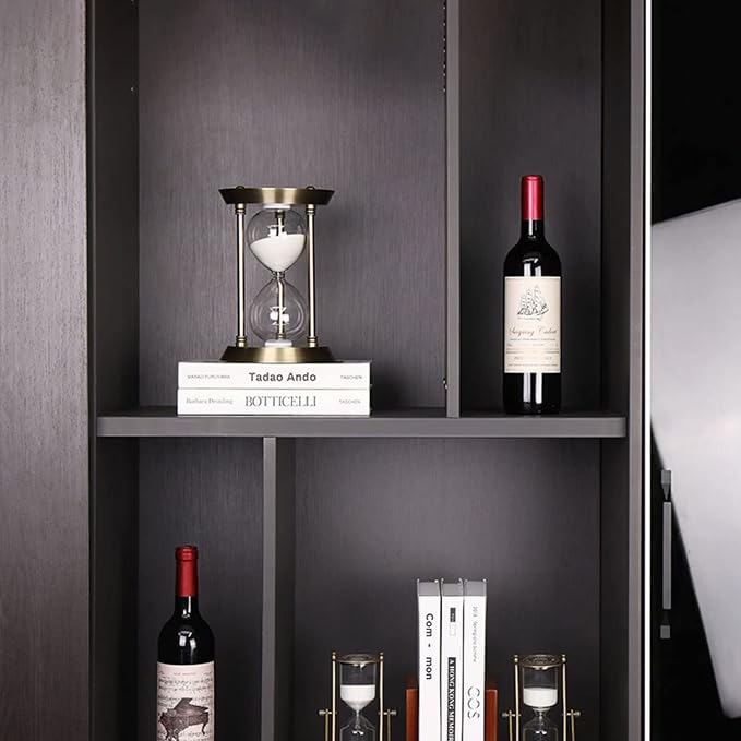 Embossed White Sand Metal Glass Hourglass - 15 Min Timer for Vintage & Office Decor, Kitchen & Wedding Gifts