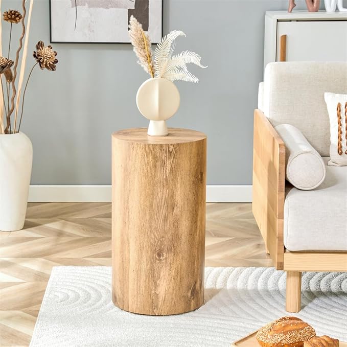 Round Side Table, End Table Living Room Table, Sofa Couch Bedside Table, Nightstand for Small Spaces, No Assembly Required - Ready to Use