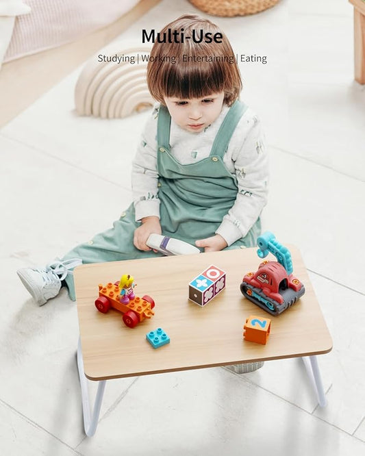 Foldable Lap Desk, Laptop Bed Desk, Portable Bed Table, Laptop Stand for Bed & Couch, Lightweight & Mini - Oak