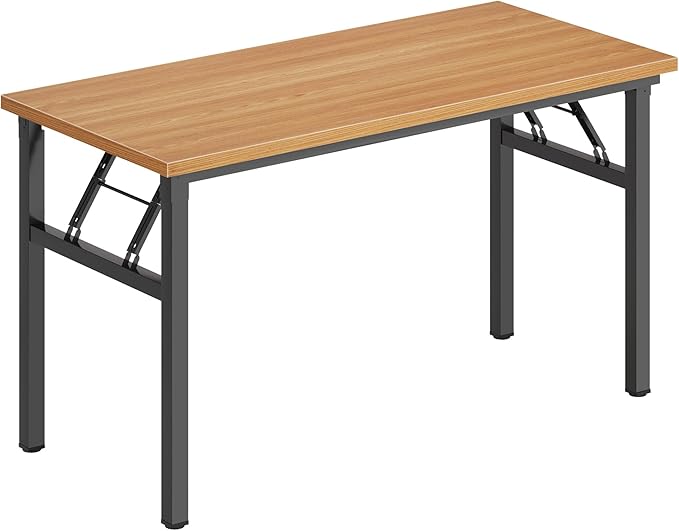 DlandHome 47 inches Folding Table Computer Desk Portable ActivityTable Conference Table Home Office Desk, Fully Assembled Teak DND-ND5-120TB1
