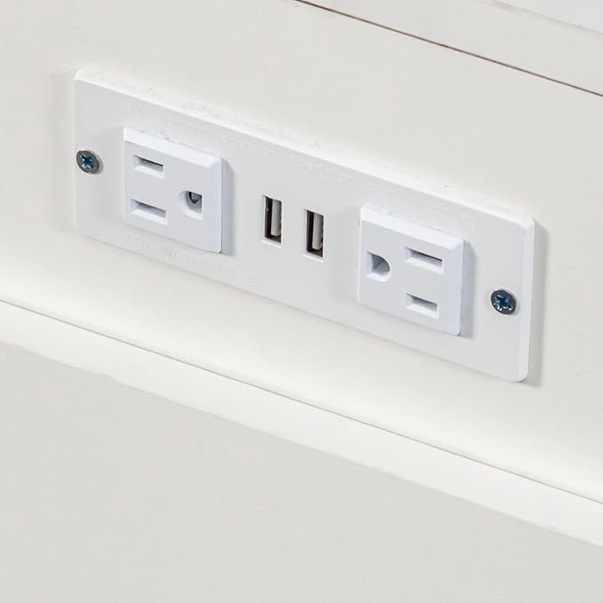 24"-118" Extendable Dining Table with Storage for 2-12 People, Modern Space-Saving Extra Long Wood Folding Table with USB & AC Outlets, Multifunctional Conference Meeting Desk, White Marble