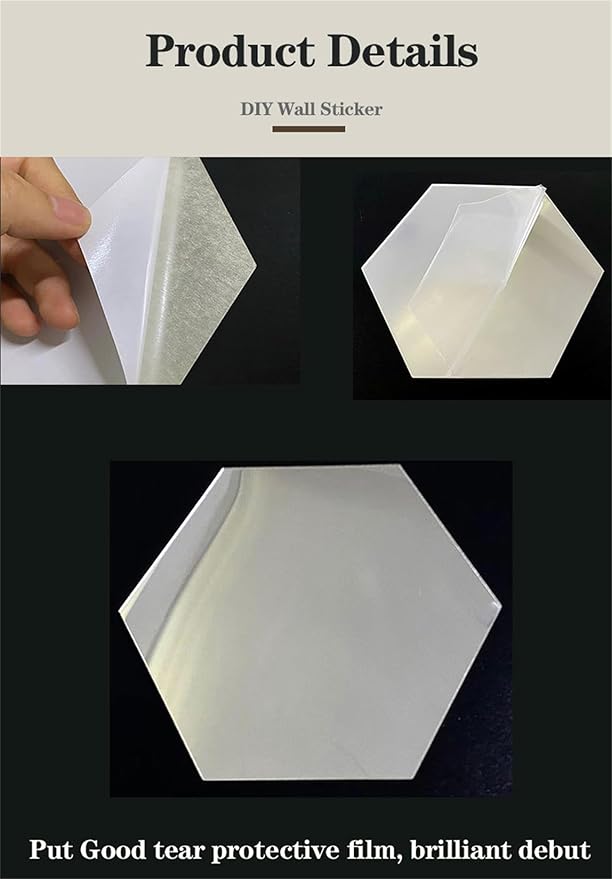 12 Pcs Geometric Shape DIY Acrylic Wall Stickers Removable Adhesive Wall Mirror Decor for Living Room Home Background (Gold)