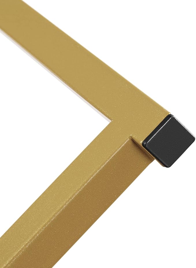 Yaheetech Round End Table Set of 2,16in Faux Marble Accent Table,Modern Side Table with Marble Top and Metal Frame,Small Coffee Table Telephone Table for Living Room/Small Space,Gold