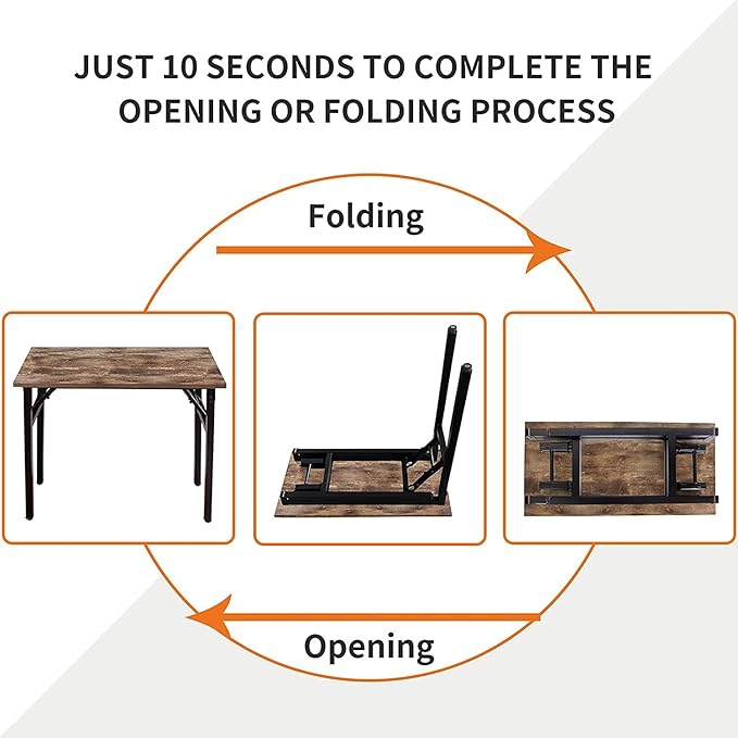 Need Small Desk 31 1/2" No Assembly Foldable Writing Table,Sturdy and Heavy Duty Folding Computer Desks for Small Space/Home Office/Dormitory AC5FB(80 * 40)
