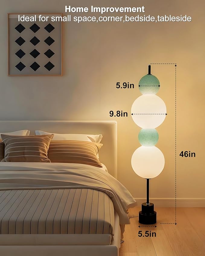 Lightdot Blue Globe Floor Lamp with 3 Color Temperatures LED Bulbs,Dimmable Floor Lamps with Touch Switch,Unique Modern Standing Tall Lamp for Bedroom Living Room Home Office