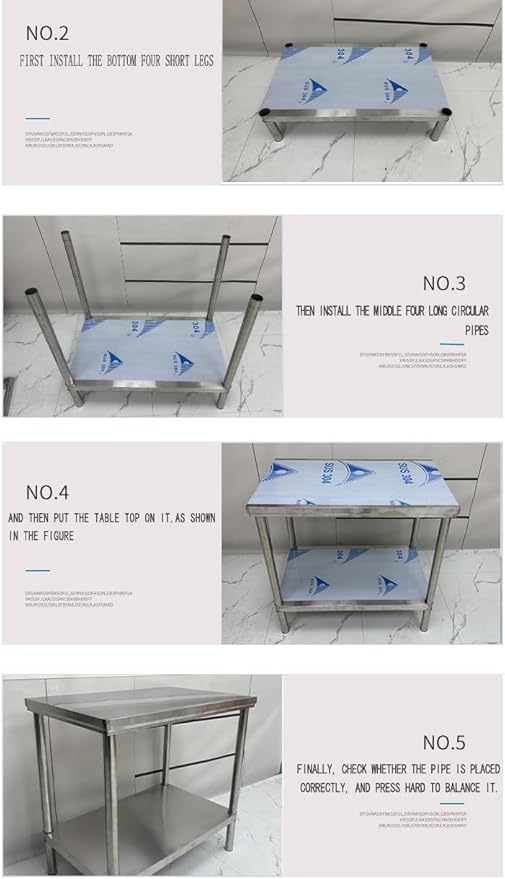Stainless Steel Table Prep & Work Table 20x 32Inches NSF Heavy Duty Commercial with Undershelf and Backsplash for Restaurant Kitchen Home and Hotel