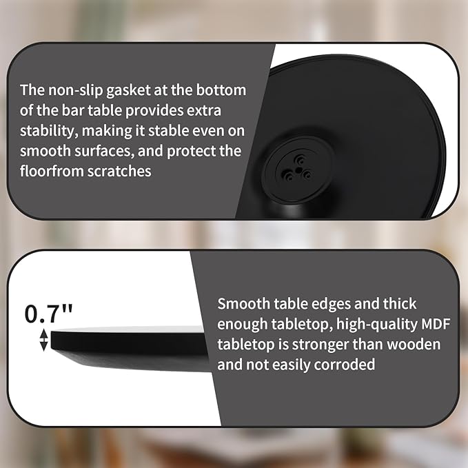 Black Round Dining Table, Small Circle Dining Table for 2 Person, Modern 27.5" Tulip Table Kitchen Dinner Coffee Small Social Tables for Dining Room, Living Room, Restaurant, Cafe