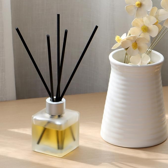 Reed Diffuser, Citrus & Orange Scented Oils Home Fragrance, 3.4fl oz(100ml) Long Lasting Fruity Air Freshener, Essential Oil for Bathroom Guest Room Decor (1-Pack)