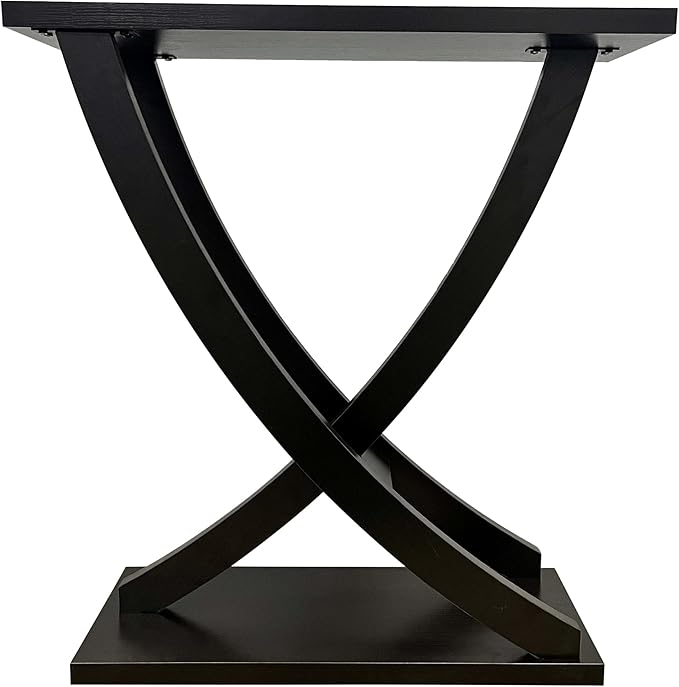 31" Small Console Table, Rustic Entryway Table with Curved Intersecting Legs, Wood Narrow Accent Sofa Table for Hallway, Entrance, Living Room, Small Space, Espresso