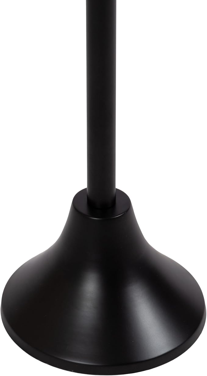 Kate and Laurel Sanzo Modern Pedestal Drink Table, 10 x 10 x 23, White Marble and Black, Decorative End Table with Scalloped Marble Tabletop for Use as Small Plant Stand or Cute Martini Table