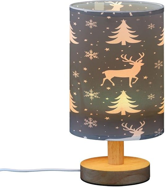Bolaz Small Table Lamp for Bedroom Deer and Tree Table Lamp Nightstand Lamp for Livingroom Office Reading Working Table Desk