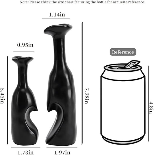 Heart Shaped Small Ceramic Vases Set of 2 Home Decor Boho Vase Modern Matte Flower Vase Minimalist Decorative Vase for Wedding Gift Dining Coffee Table Book Shelf Office Décor