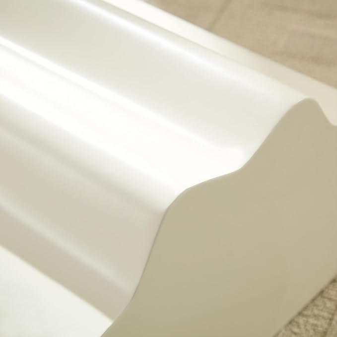 WILLIAMSPACE Nesting Coffee Table Set of 2 for Living Room, Modern Circle Center Table with Wavy Edges Design, Accent End Side Table for Small Space, No Need Assembly (Fiberglass, 22.05"+16.93")