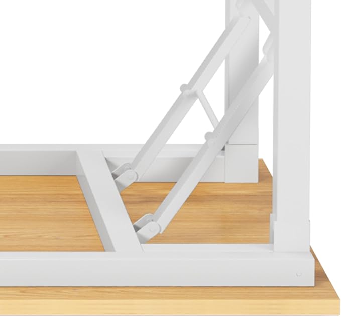 Need Home Office Desk Large Computer Desk 60 inch Sturdy Table Foldable Desk Gaming Computer Table No Assembly Required, Teak&White Frame AC5BW(152.4 * 60)