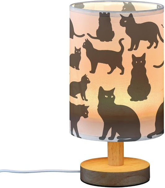 Bolaz Small Table Lamp for Bedroom Cats Table Lamp Nightstand Lamp for Livingroom Office Reading Working Table Desk