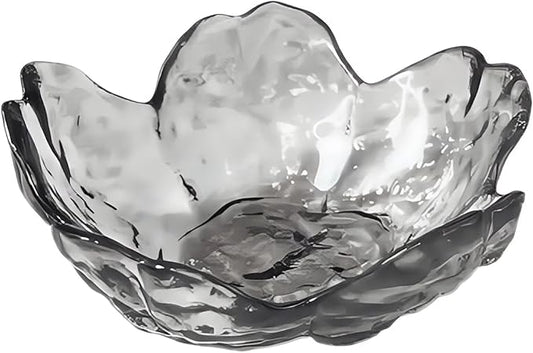 Black Crystal Flower Jewelry Ring Dish, Clear Trinket Bowl, Cute Nightstand Decor Ring Holder for Women, Home Decor Gifts for Women, Wedding, Birthday, Mother's Day