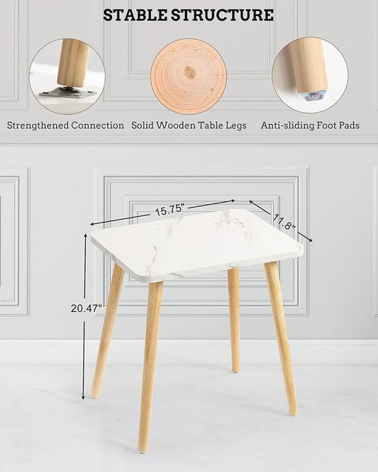 FORAOFUR End Table Set of 2, Modern Wooden Side Table for Living Room, Bedroom