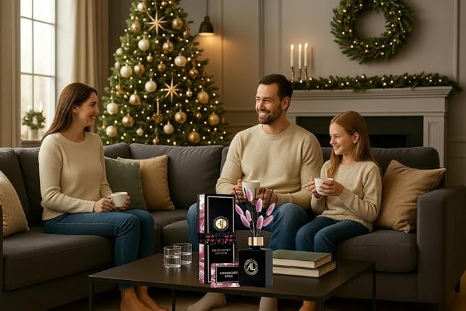 Christmas Diffusers for Home, Christmas Scents, Gifts for Him, Cranberry Spice Reed Diffuser,Long Lasting Fragrance