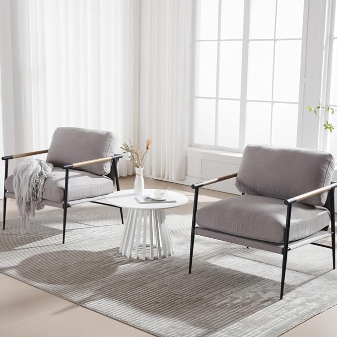 Round Coffee Table, Modern Small Side Table for Living Room, White, 24Inch