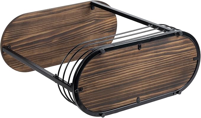 MyGift 21 Inch Tall Brown Wood Oval Side Table, 2 Tier Living Room Sofa End or Side Table with Bottom Storage