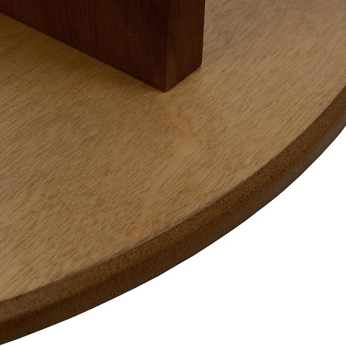 2-Tier Round Coffee Table Wood Nesting Side Table (Walnut, 28x28x18)