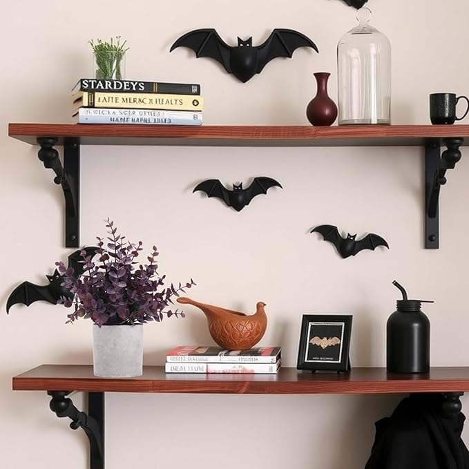 2 Pack Small Fake Plants Eucalyptus Potted Artificial Plants Fall Decorations for Home Shelf Office Bathroom Desk Farmhouse Room Coffee Table Decor Halloween Decor (Plum)