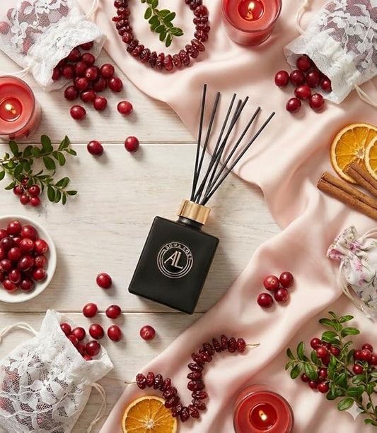 Christmas Diffusers for Home, Christmas Scents, Gifts for Him, Cranberry Spice Reed Diffuser,Long Lasting Fragrance