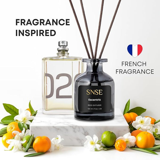 SNSE Escentric Reed Diffuser Set - Premium Reed Diffusers for Home with Diffuser Reeds, Luxurious Gift Aroma, Sophisticated Scent, Ideal for Relaxation, Elegant Home Fragrance