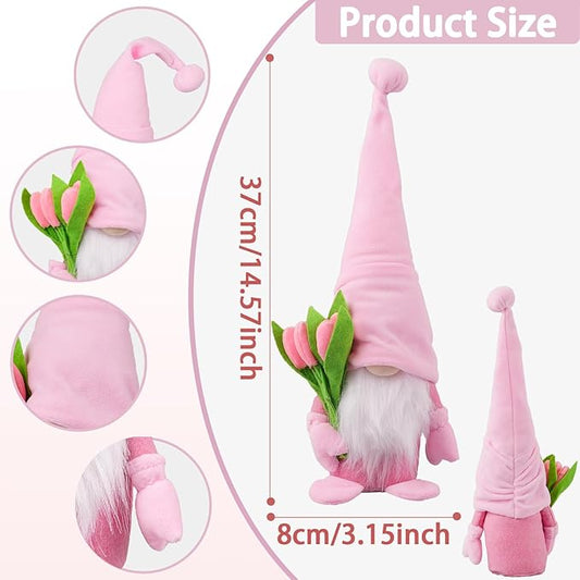 Gnome Plush Decorations,15 inch Gnomes Decorations for Home,Christmas Gnomes Plush Table Decoration Gnome Gifts for Women Christmas Gnome Decor Gifts,Pink