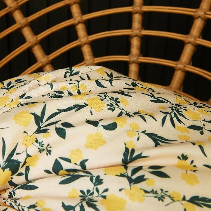 Mantle & Mason Floral Outdoor Lumbar Pillows Waterproof 12x20 for Patio Furniture Set of 2 Yellow Decorative Pillow Covers for Couch Porch Chair Bench Reversable Cottage Farmhouse Pillow Cases