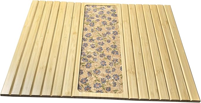 Bamboo Sofa Arm Tray - for Your Couch Table- Couch Cup Holder, Couch Tray Tables -Natural Color with Cork